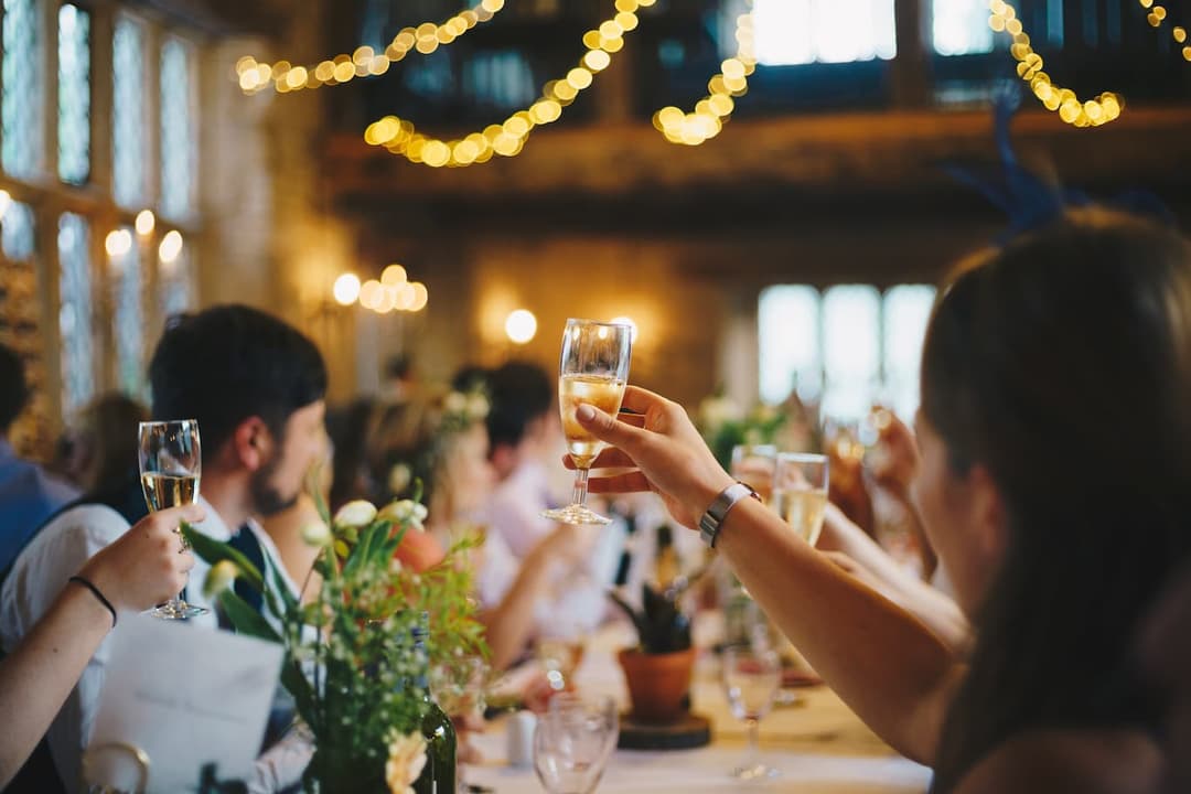 people toasting in a party